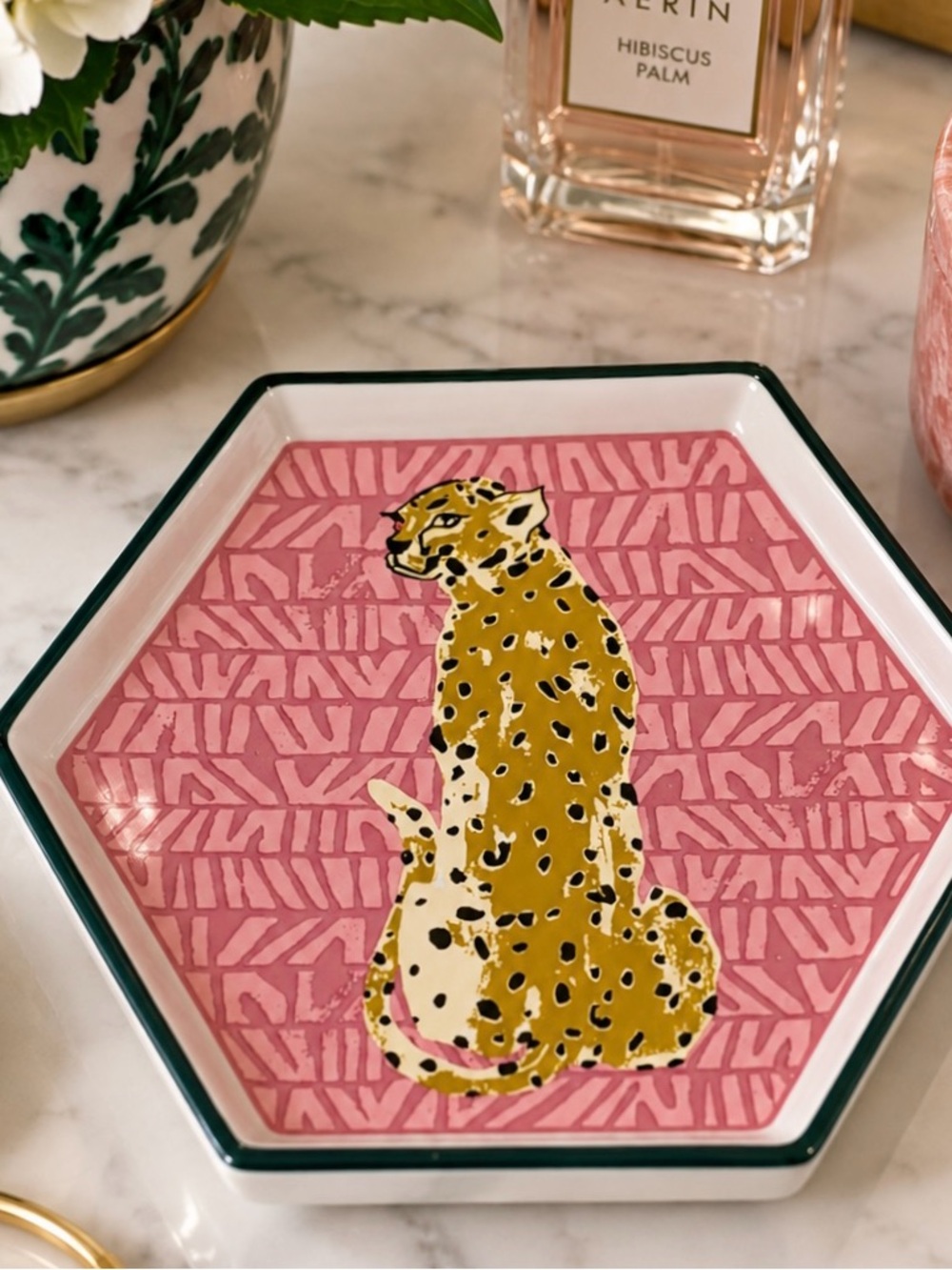 Opalhouse Target Leopard Trinket Tray Pink Hexagon | Retired Design